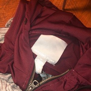 Maroon and gray zip up